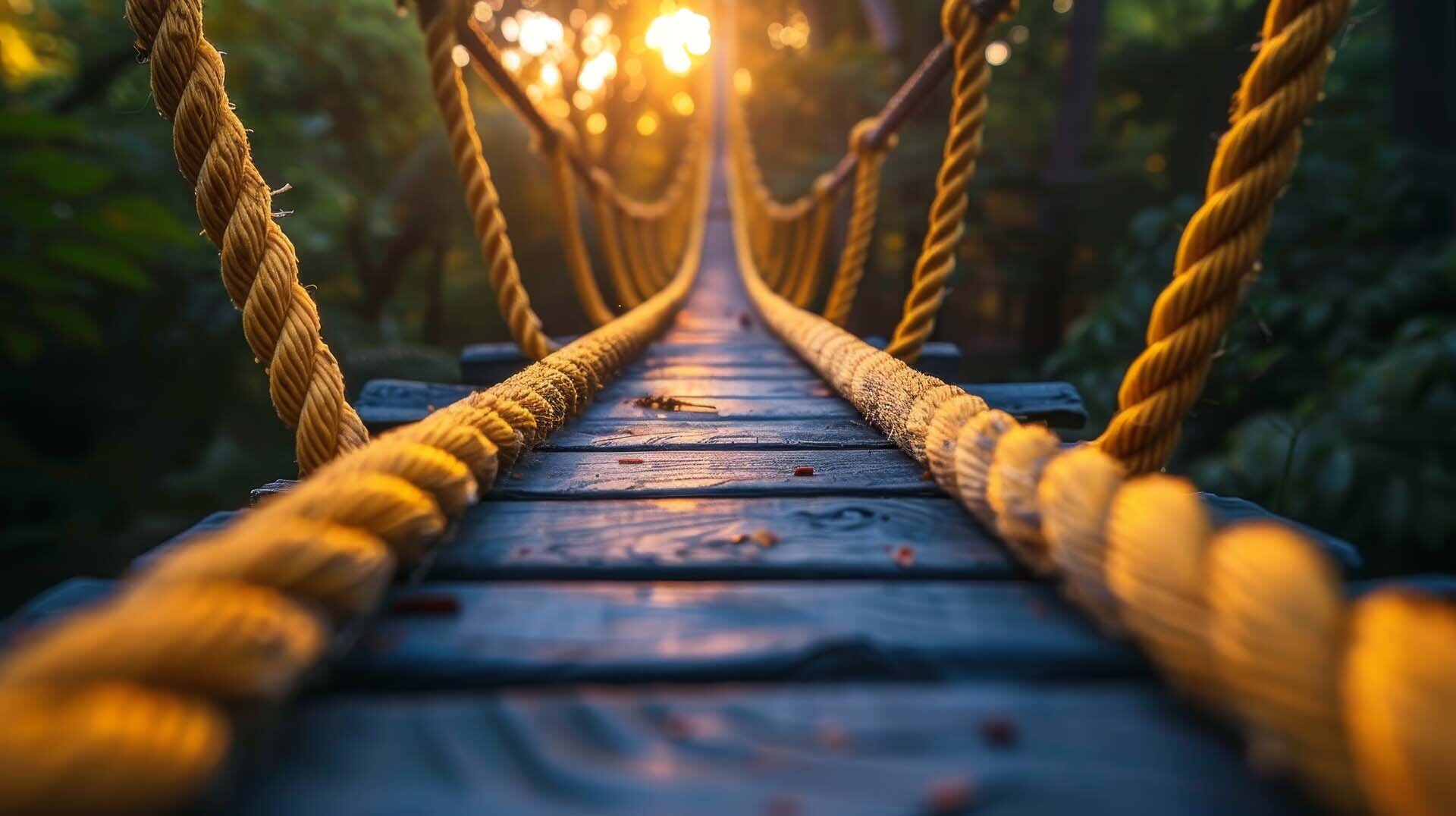 Nahaufnahme einer Hängebrücke